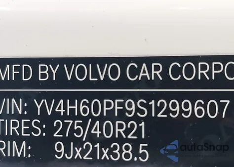 2025 Volvo Xc90 Plug-In Hybrid T8 Ultra 7-Seater from USA, damaged, VIN YV4H60PF9S1299607